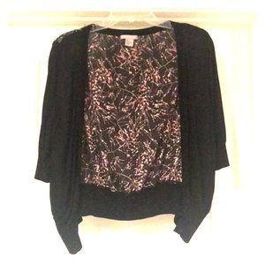 Cardigan with patterned back